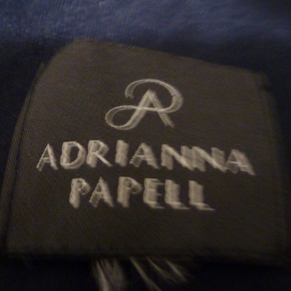 Adrianna Papell  Hand Beaded Short Sleeve V-neck  Beaded Gown In Black - Picture 7 of 9